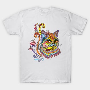 Colorful Ornamental Cat T-Shirt